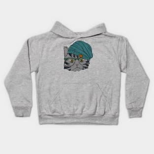 Cool Gray Cat Kids Hoodie